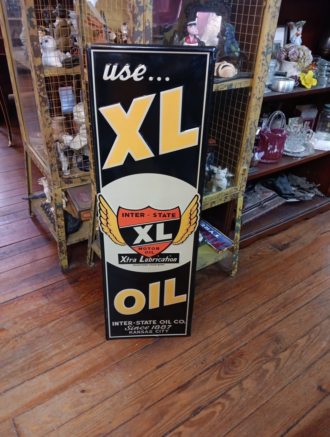 Use XL Inter-State Motor Oil Metal Powder Coated Sign
