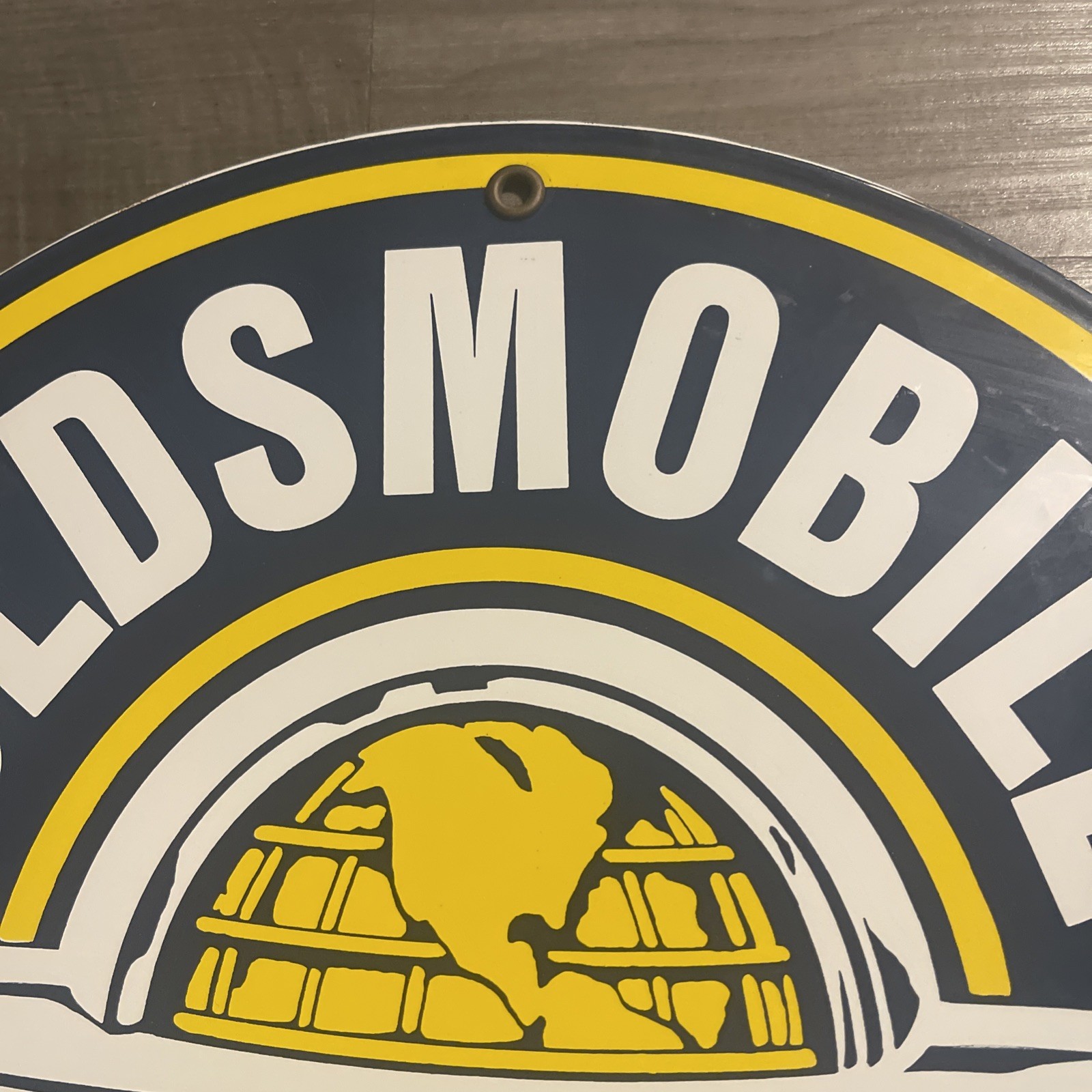 VINTAGE OLDSMOBILE SERVICE PORCELAIN SIGN GENERAL MOTORS 11.75”