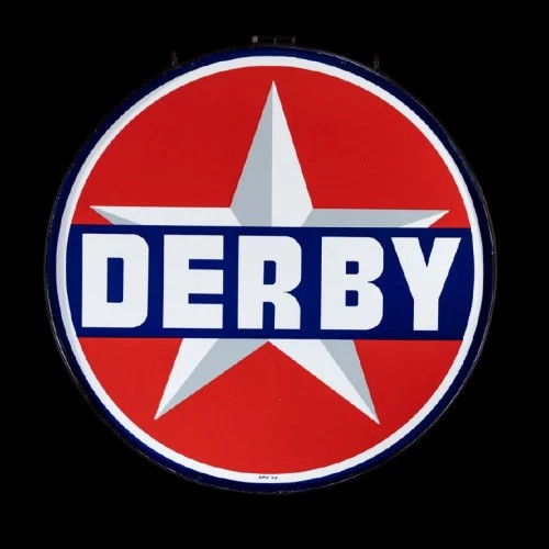 PORCELIAN DERBY ENAMEL SIGN SIZE 30X30 INCHES DOUBLE SIDED