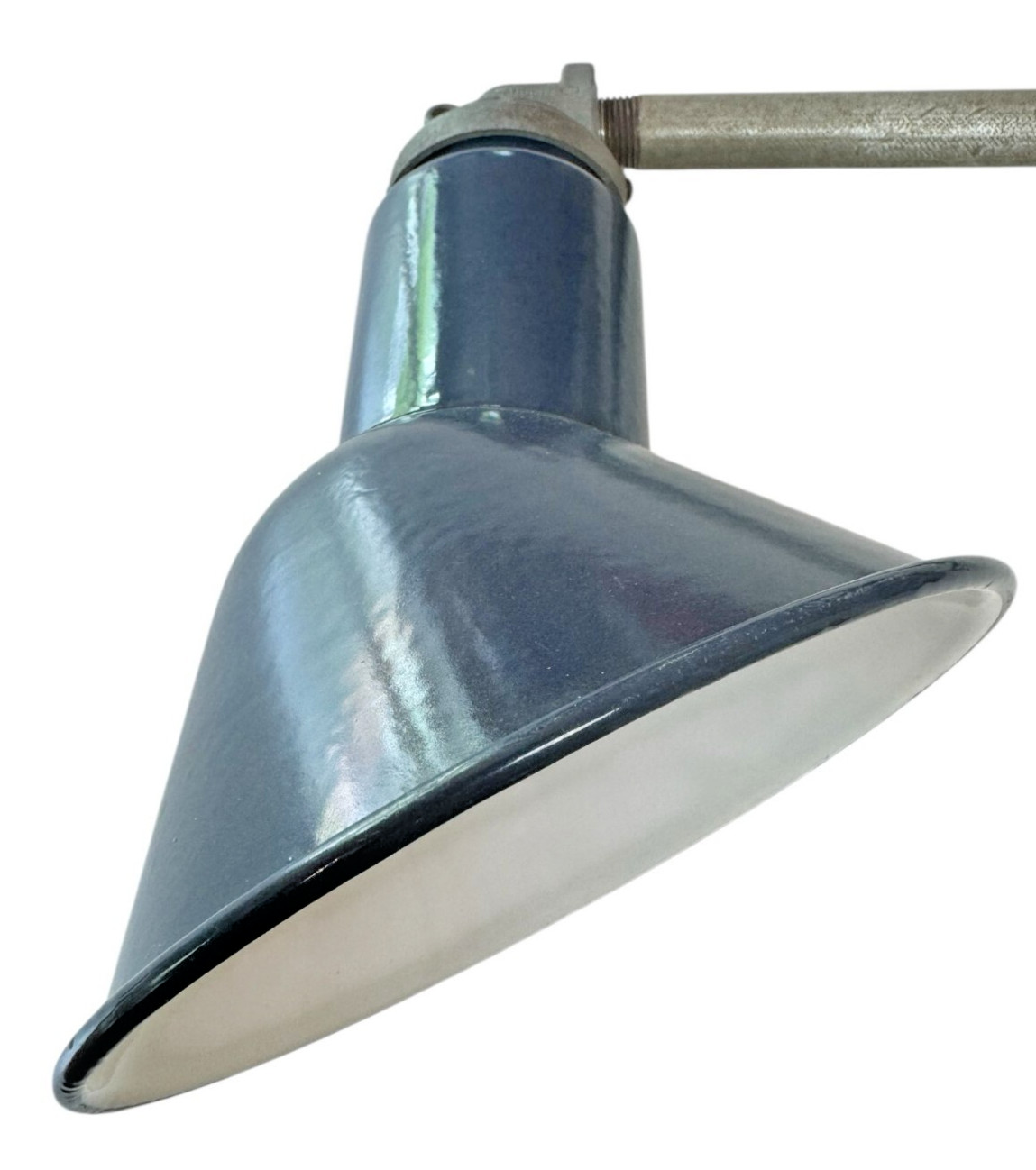 1930s Abolite 8″ Blue Porcelain Industrial Sign Gas Station Vintage Pole Light