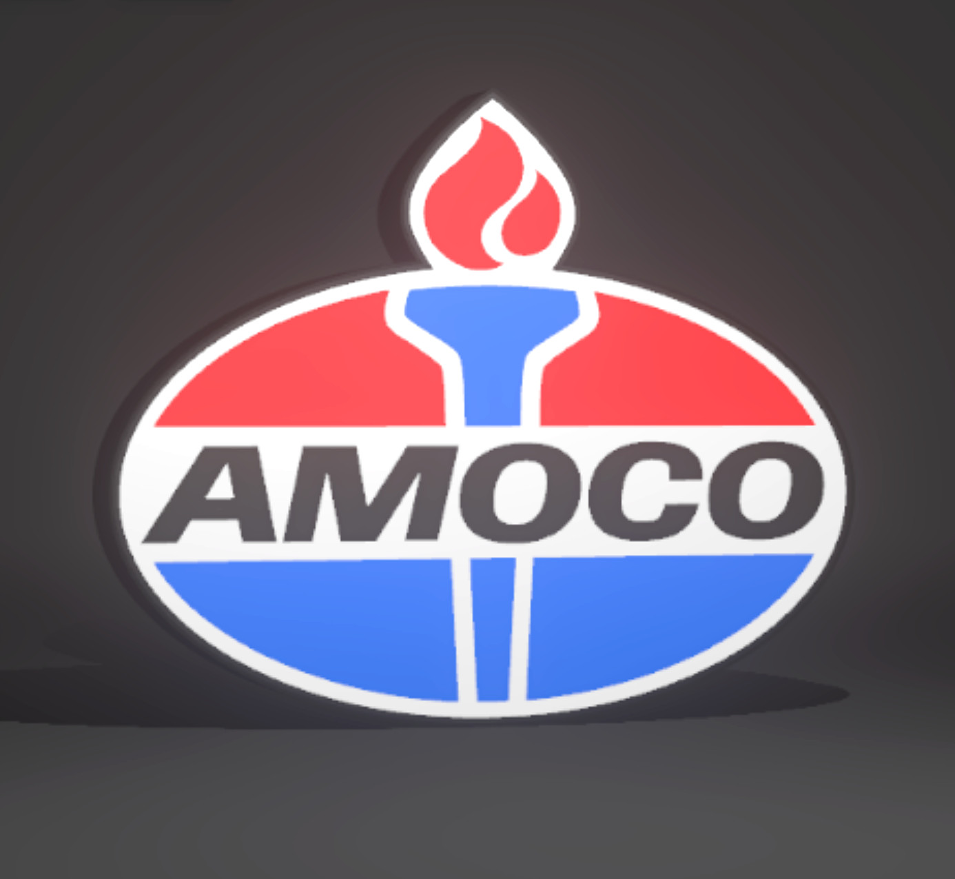 AMOCO GAS STATION LED LIGHT BOX SIGN LARGE 15.1″ 12V GARAGE MAN CAVE OFFICE DEN