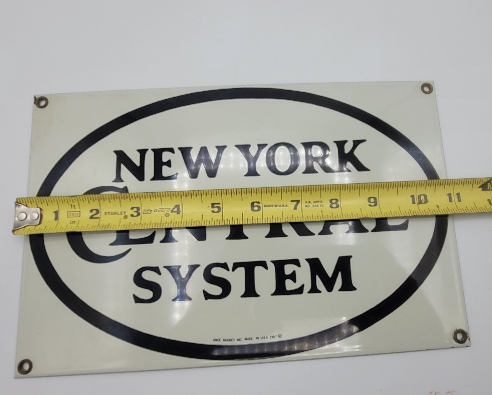 Vintage New York Central System Railroad Porcelain Enameled Train Metal Sign