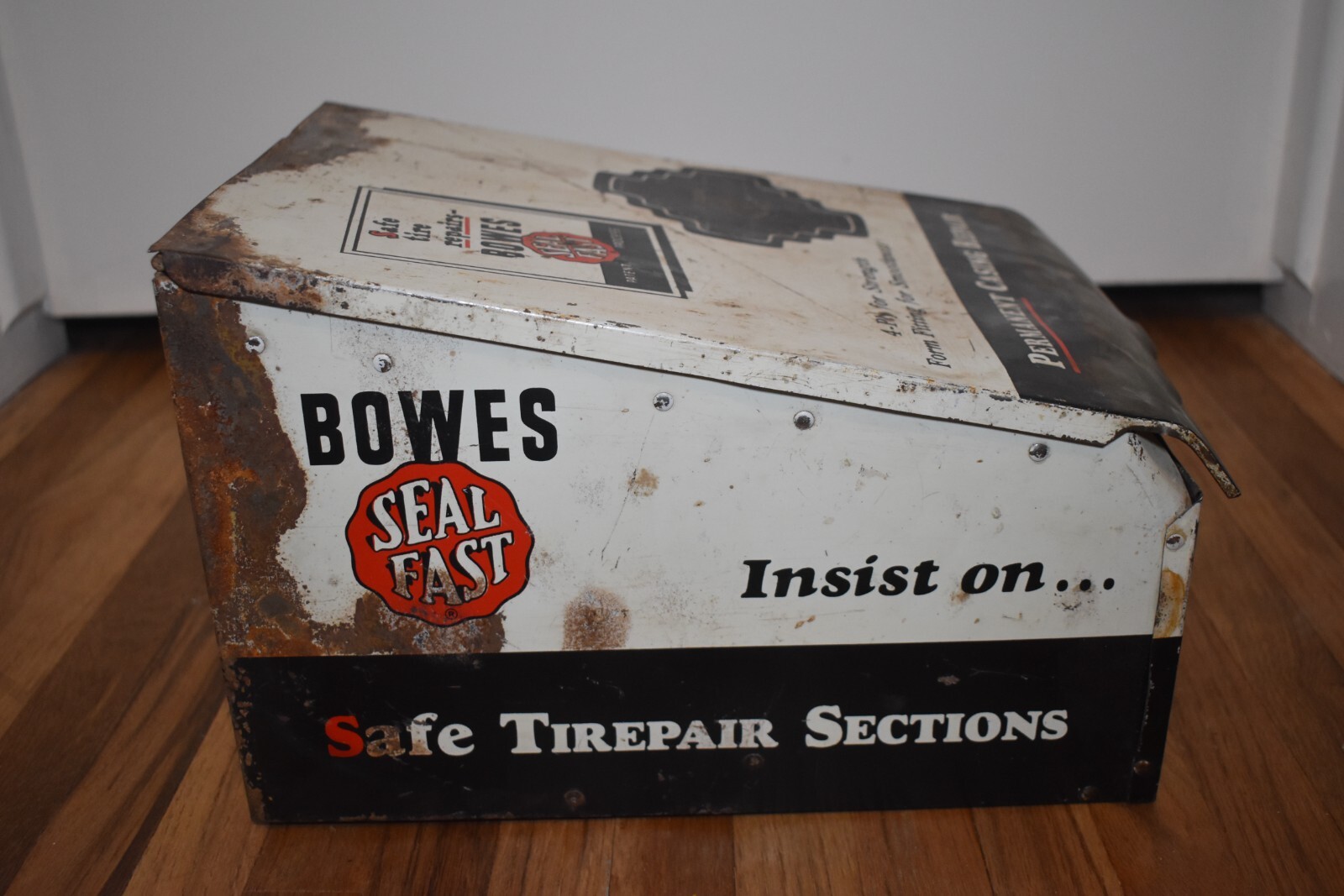 Vintage BOWES Gas Station Advertising TIREPAIR Tire Repair Cabinet Display