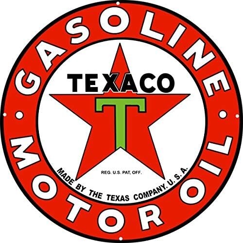 LARGE 30 x 30 Steel Texaco Red Star Gasoline Gas & Oil Station Metal Sign