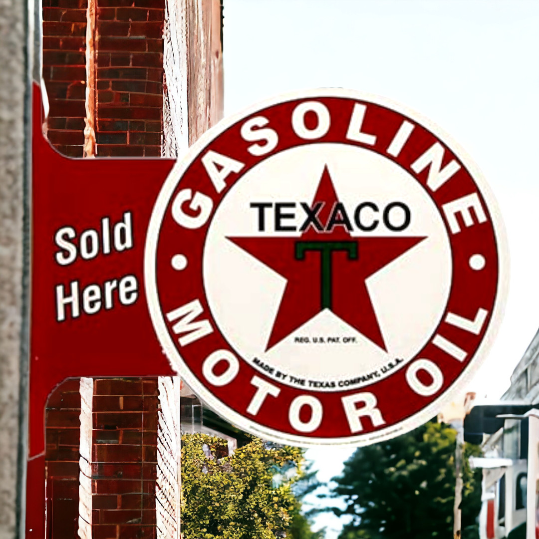 Licensed Texaco Gas Flange Sign / Texaco Oil Signs / Petroliana Petro Gas Pump