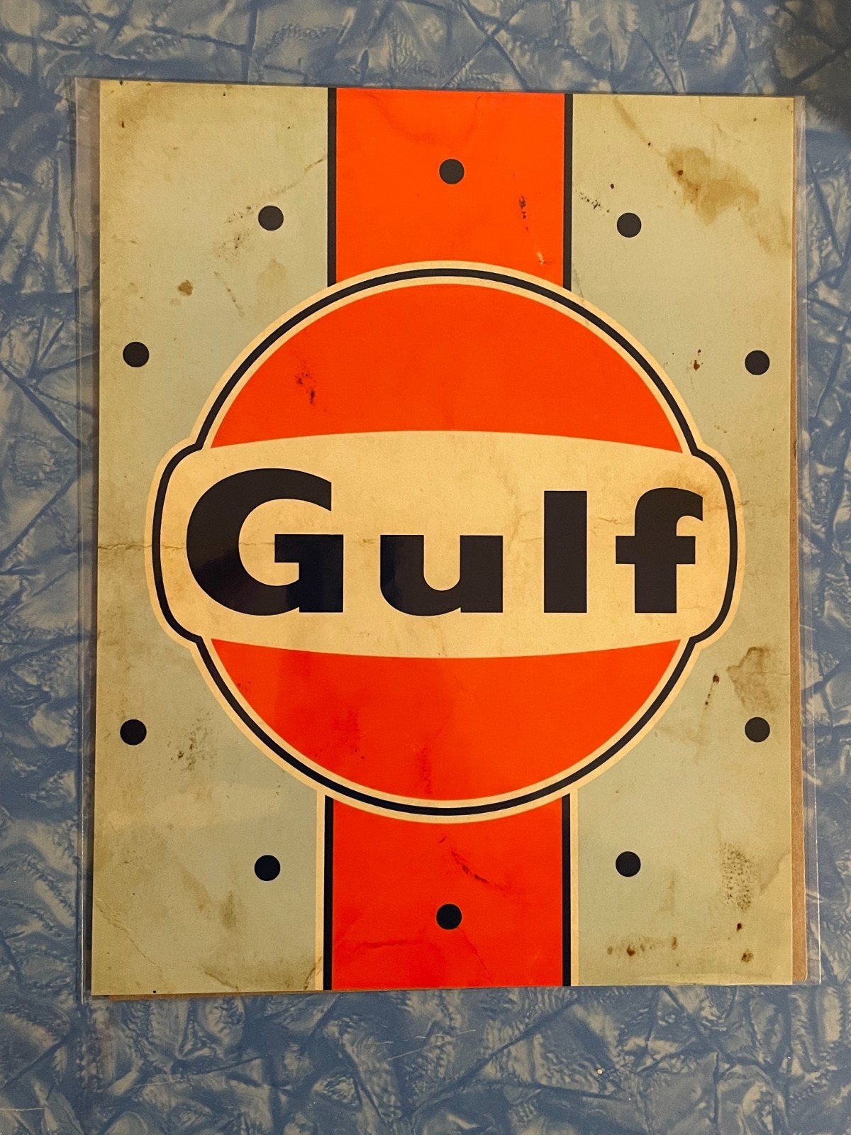 Gulf Racing Motor Oil PRINT 8.5×11 Vintage Ad Sign Paper Poster Not Porcelain