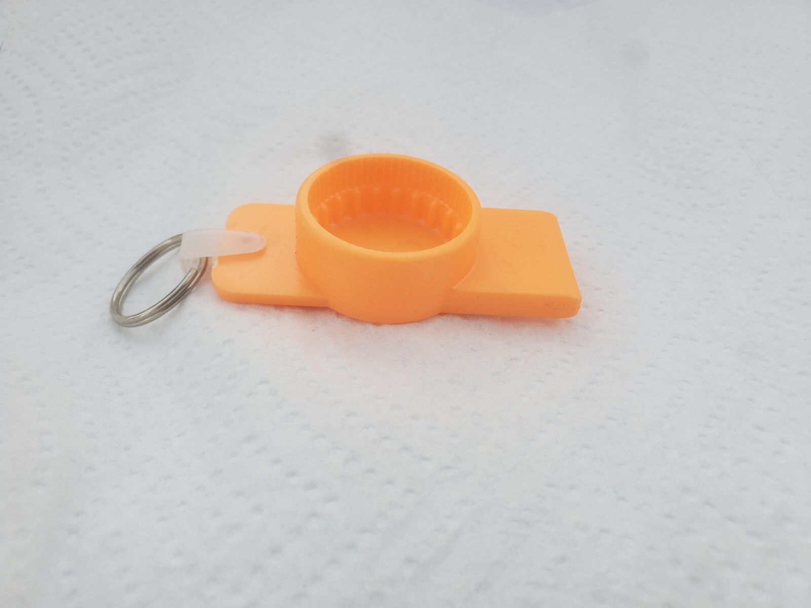 Orange Plastic Keychain Bottle Opener Teeple Service Station Greene Iowa Gas Oil