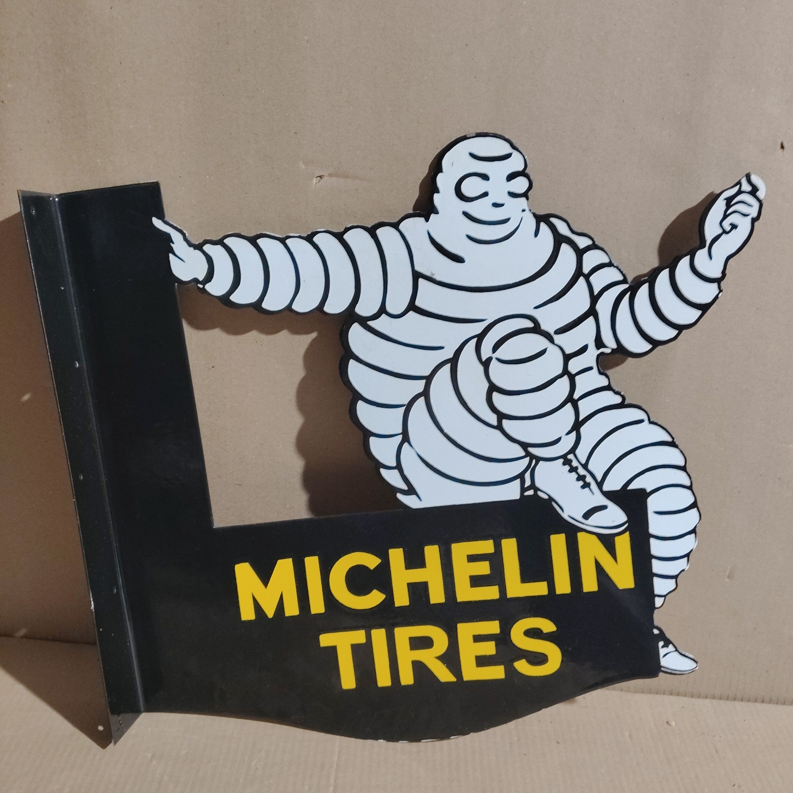 Michelin Tires Porcelain Enamel Sign 22 x 18 Inches 2 Sided