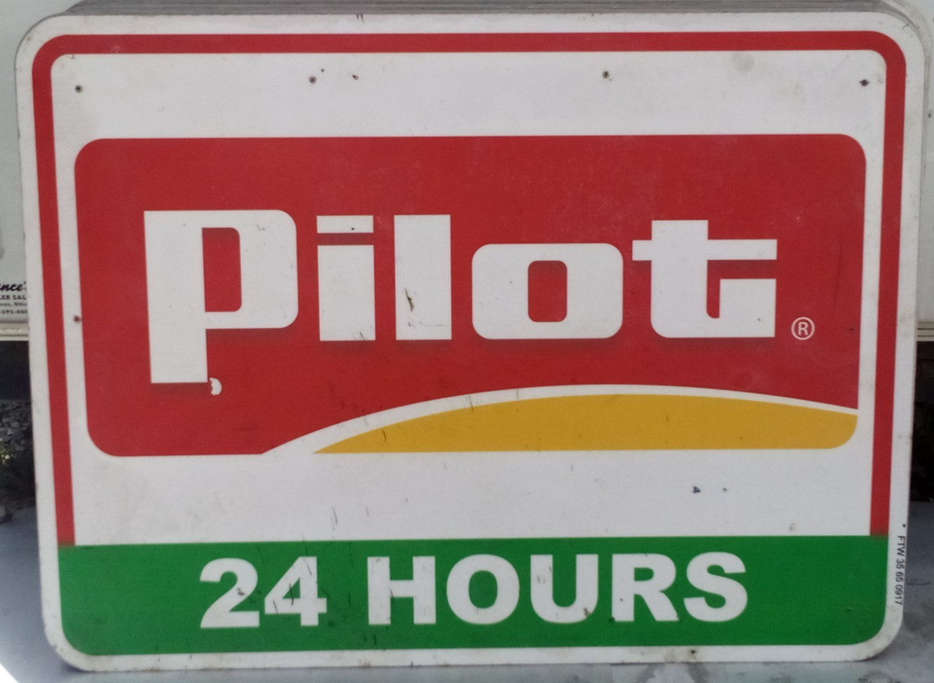 AUTHENTIC RETIRED ADVERTISING HWY EXIT SIGN PILOT 48X36 A70
