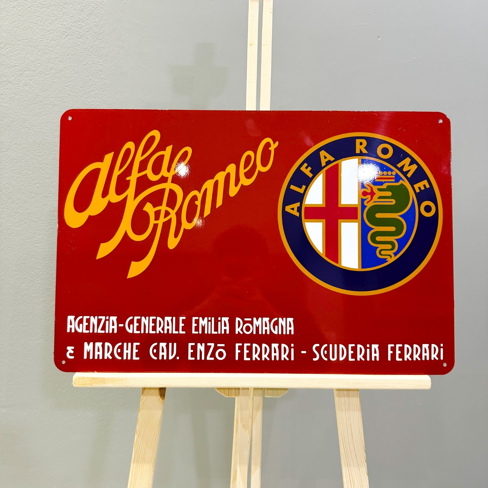 Alfa Romeo Emilia Romagna Heavy Metal Sign – 60 × 40 cm (23.6” × 15.7”)