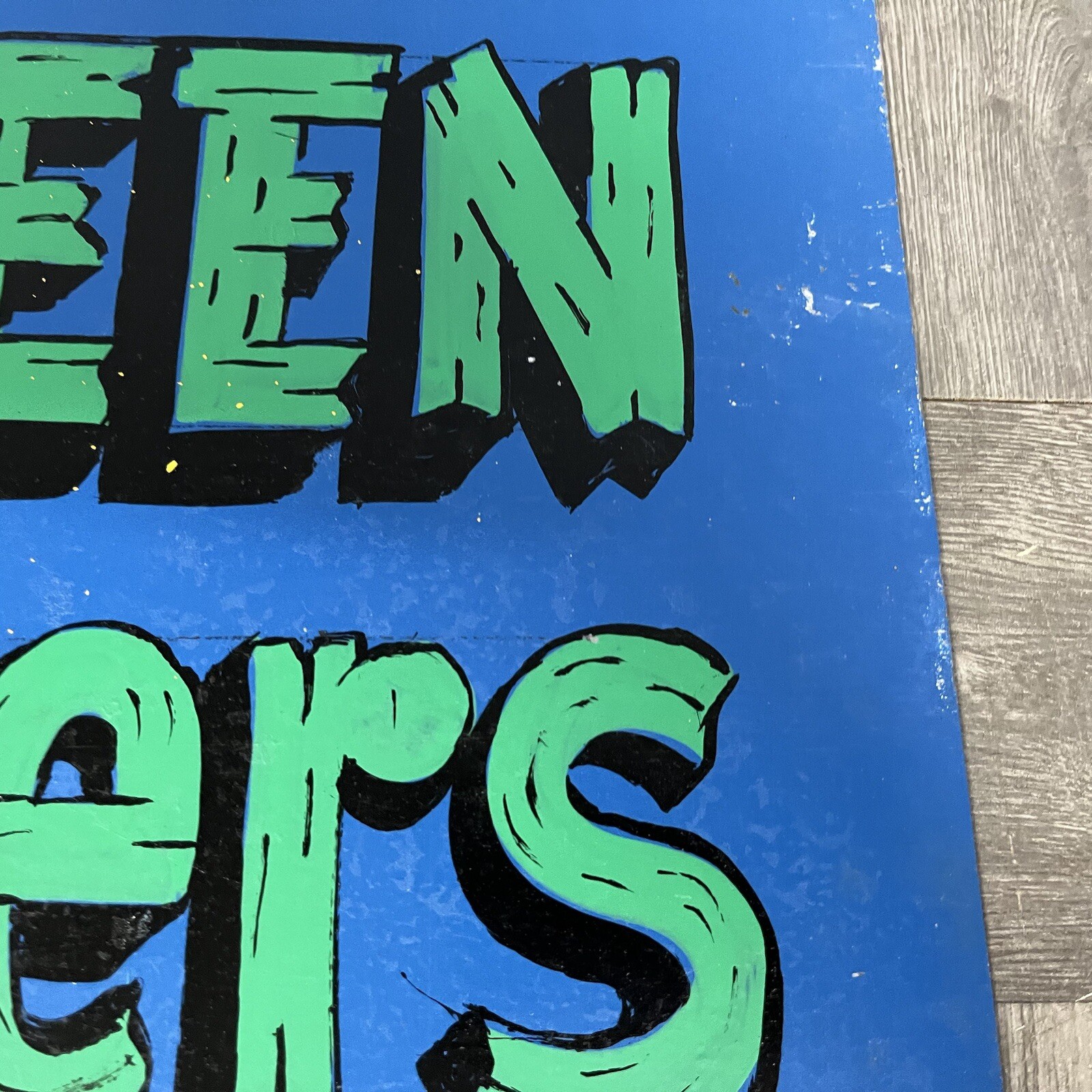 Vintage Green Akers (acres) Sign Hand Painted Folk Art Garden Greenhouse 16″x12″