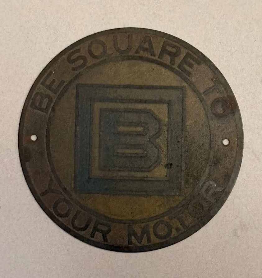 Vintage Authentic Barnsdall B Square To Your Motor Oil Pump Sign Grill Emblem