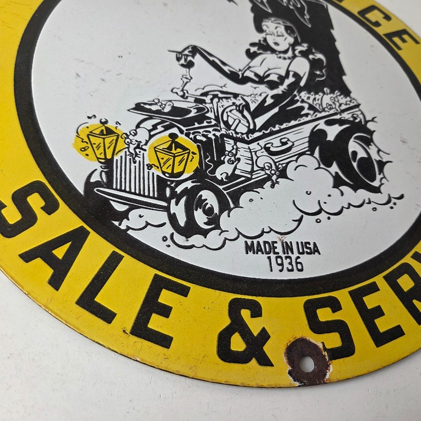 Vintage Rolls Royce Sign – Service Sales Automobile Gas Pump Porcelain Sign