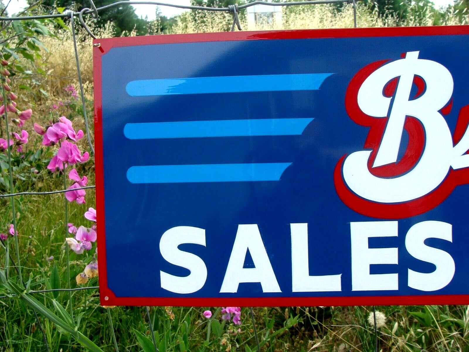 LG. Hand Painted OLD SKOOL Vintage Metal BUICK Car Pontiac Auto Dealership Sign