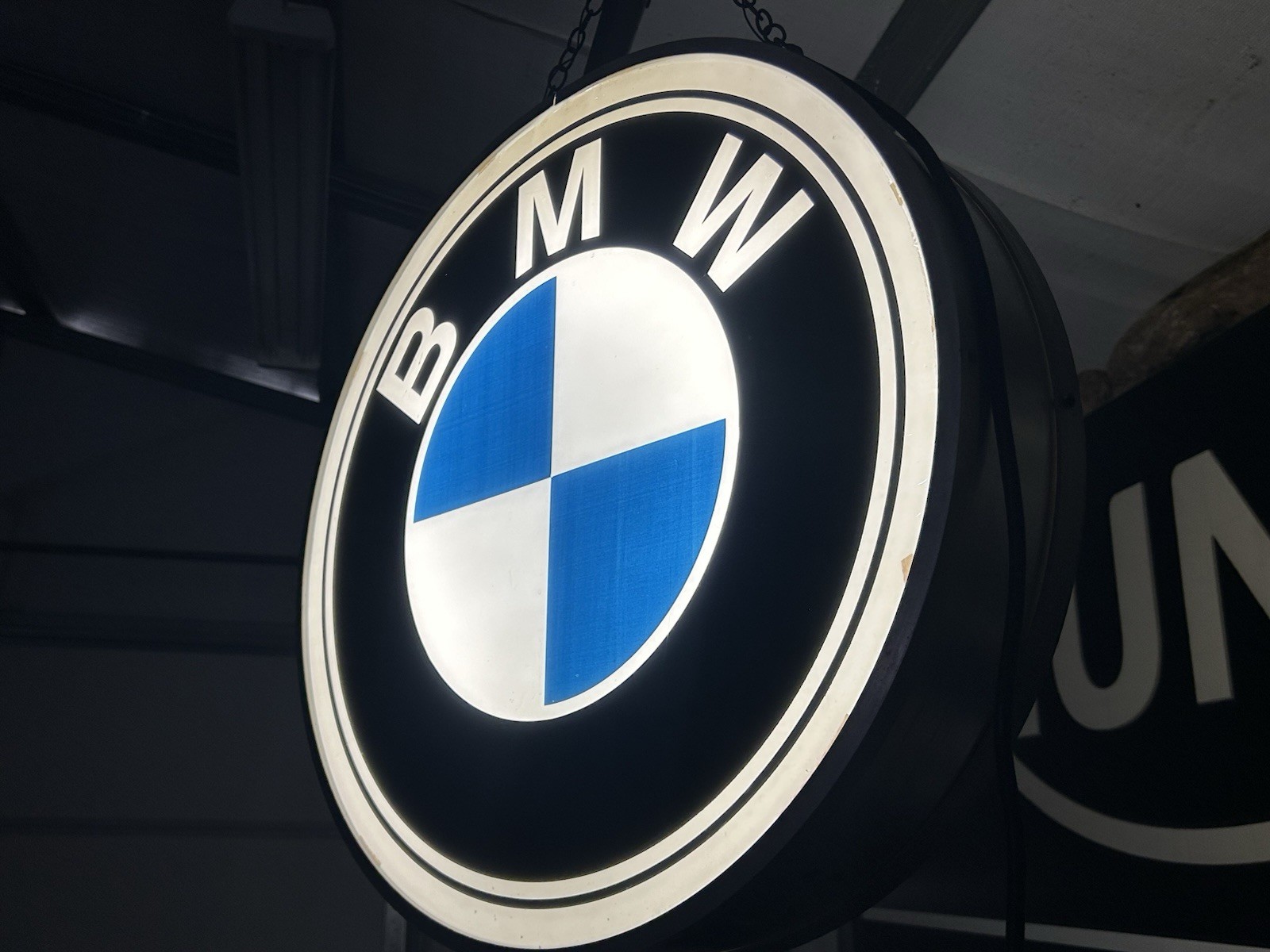 BMW Double Sided Illuminated Dealer Sign Underwriters Rare Collectible