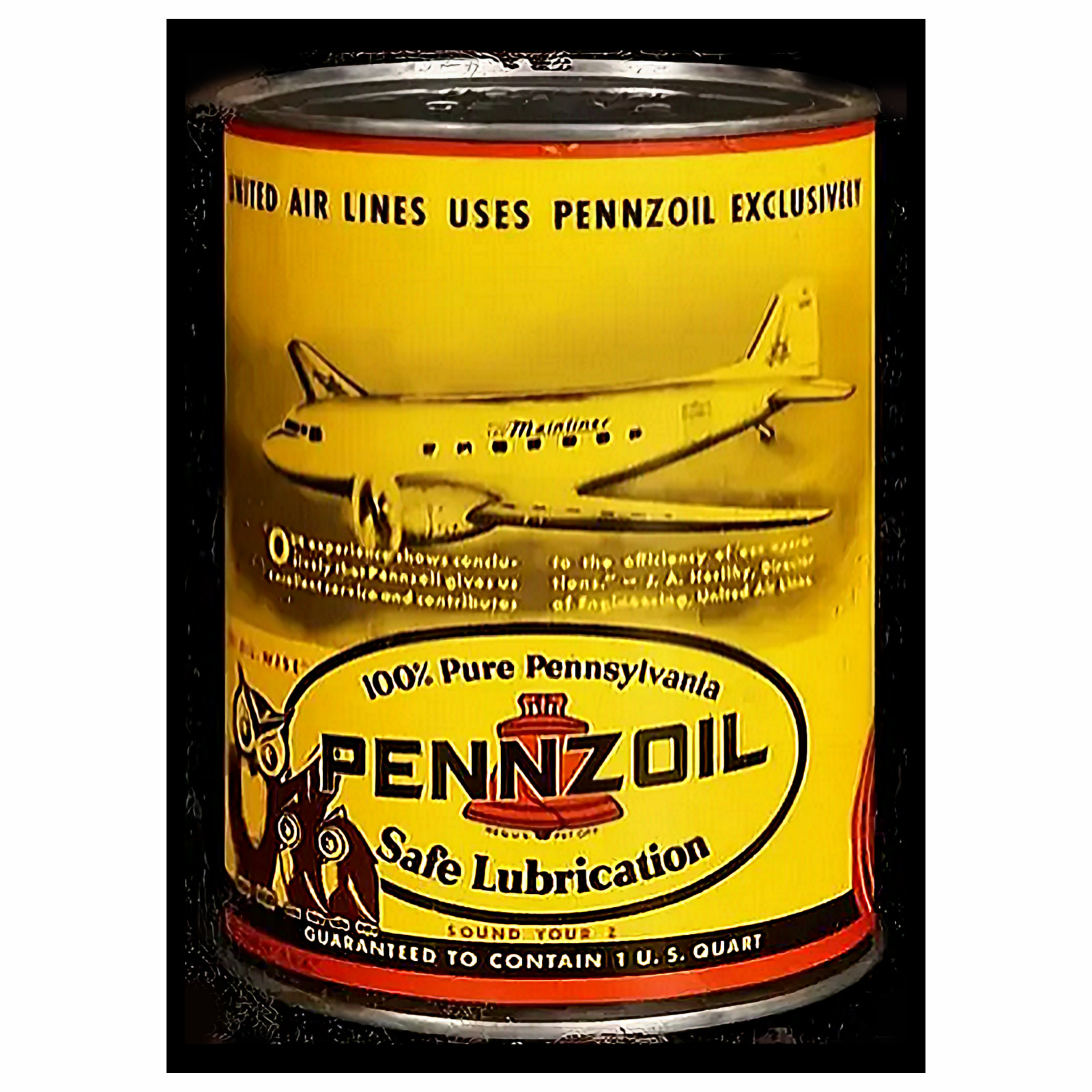 PENNZOIL SIGN STICKER VINTAGE REPLICA MOTOR OIL SEXY WOMAN SITTING ON OIL CAN