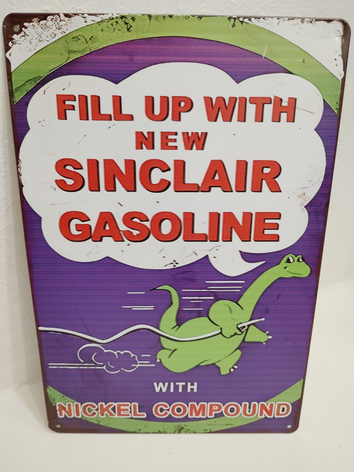 Sinclair Gasoline Metal Sign Vintage Dino Gas Oil Pump Retro Garage Man Cave