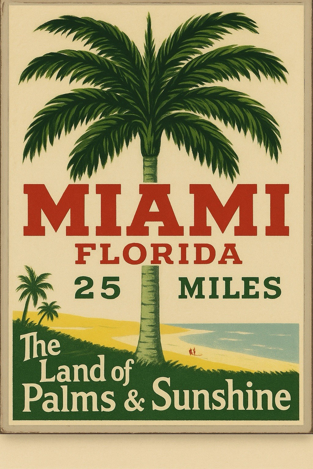 Hi Gloss! Miami Florida Vintage Style Metal Sign Advertising