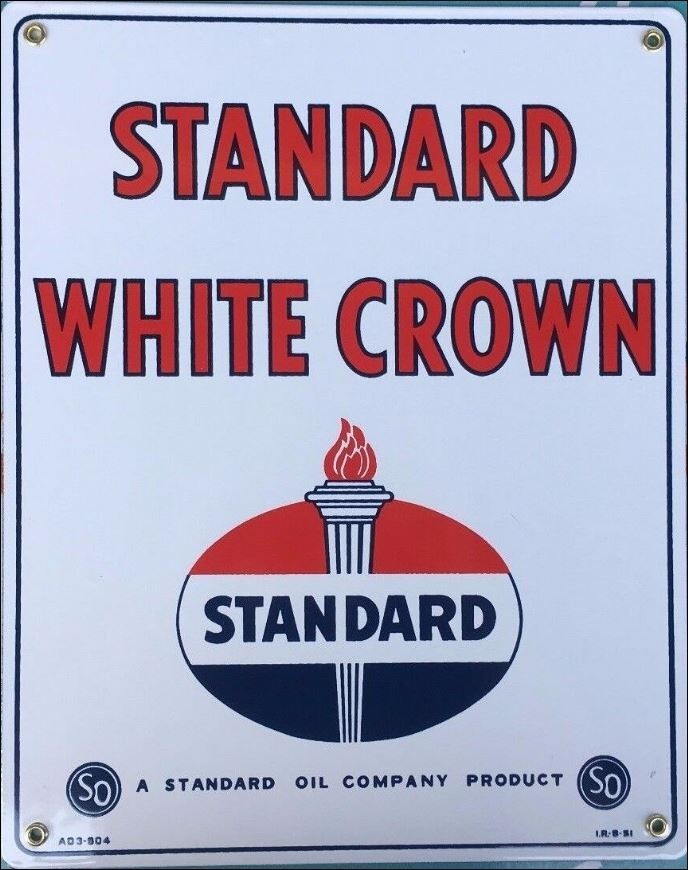 STANDARD WHITE CROWN porcelain 18 GAUGE steel – PUMP PLATE NICE REPRODUCTION