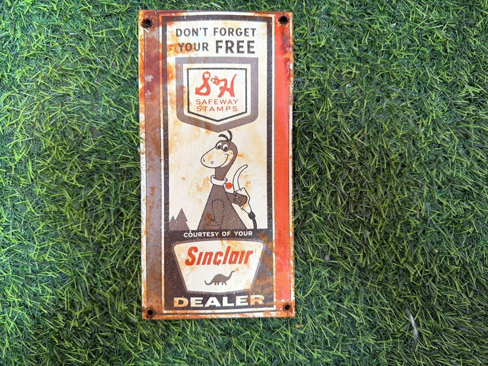 PORCELIAN SINCLAIR ENAMEL SIGN SIZE 8X4 INCHES