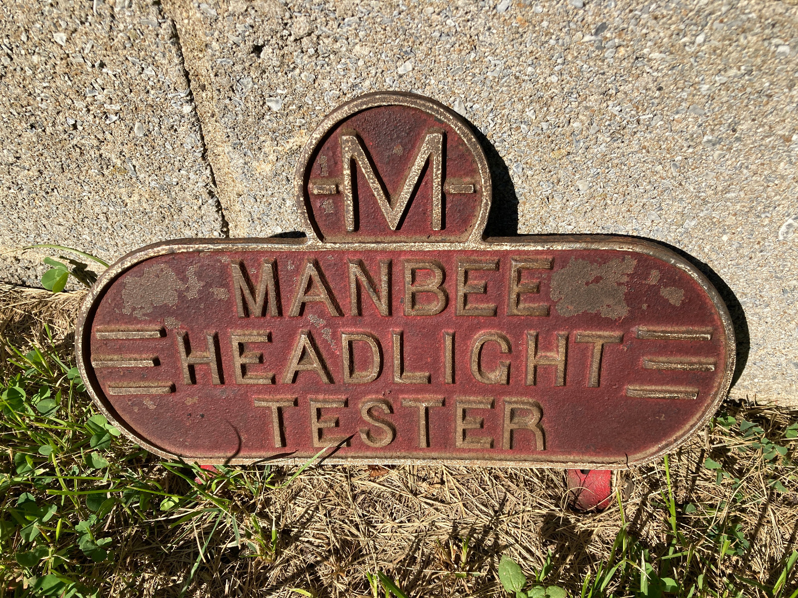 Vintage cast metal art deco equipment topper off a Manbee headlight tester 40’s?