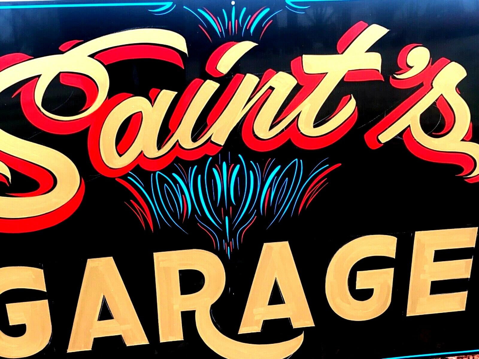 18X36 PERSONALIZED ADVERTISEMENT SHOP HAND PAINTED Hot Rod SHOP SIGN Pinstriped