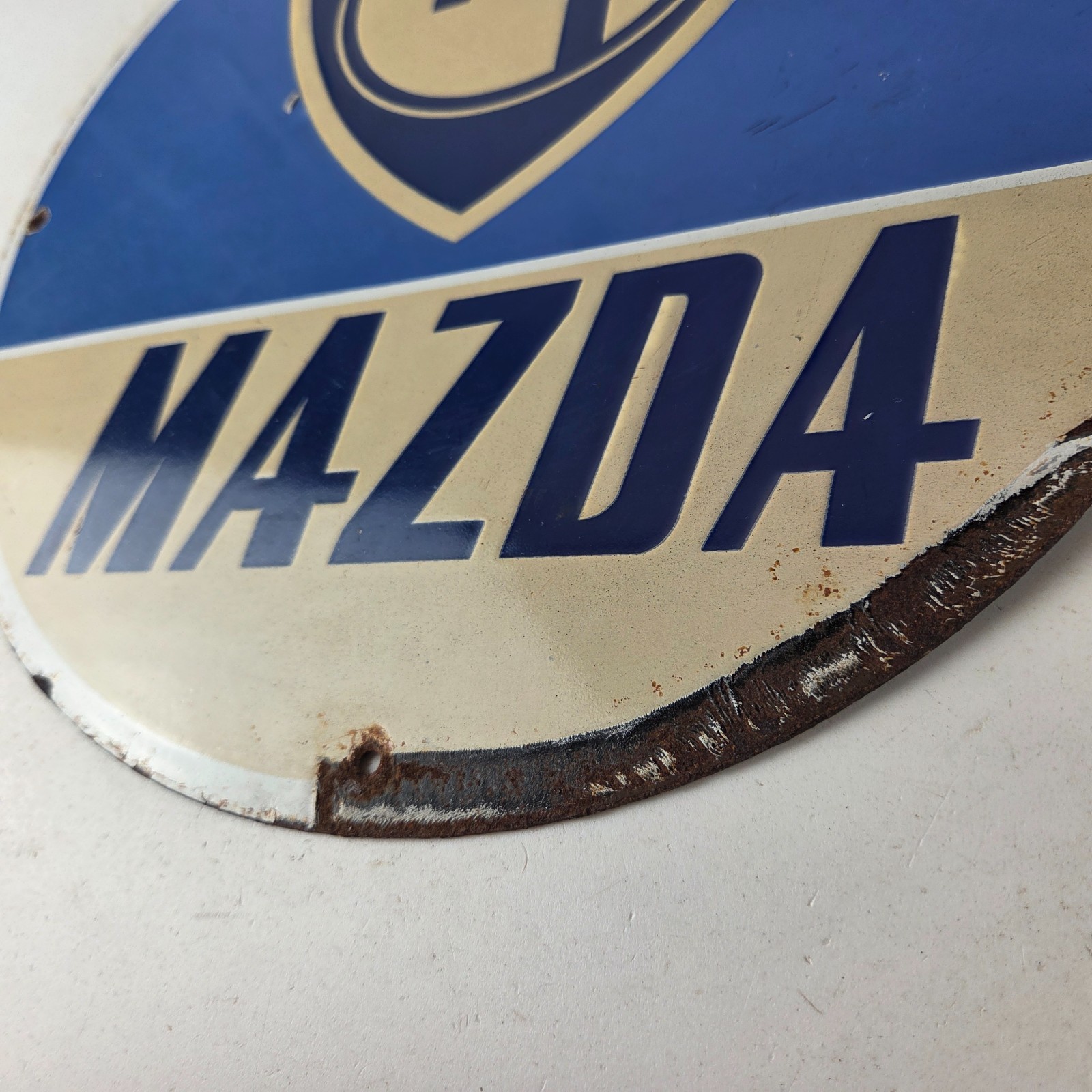 Vintage Mazda Porcelain Sign – Automobiles Mechanic Repair Shop Gas Pump Sign