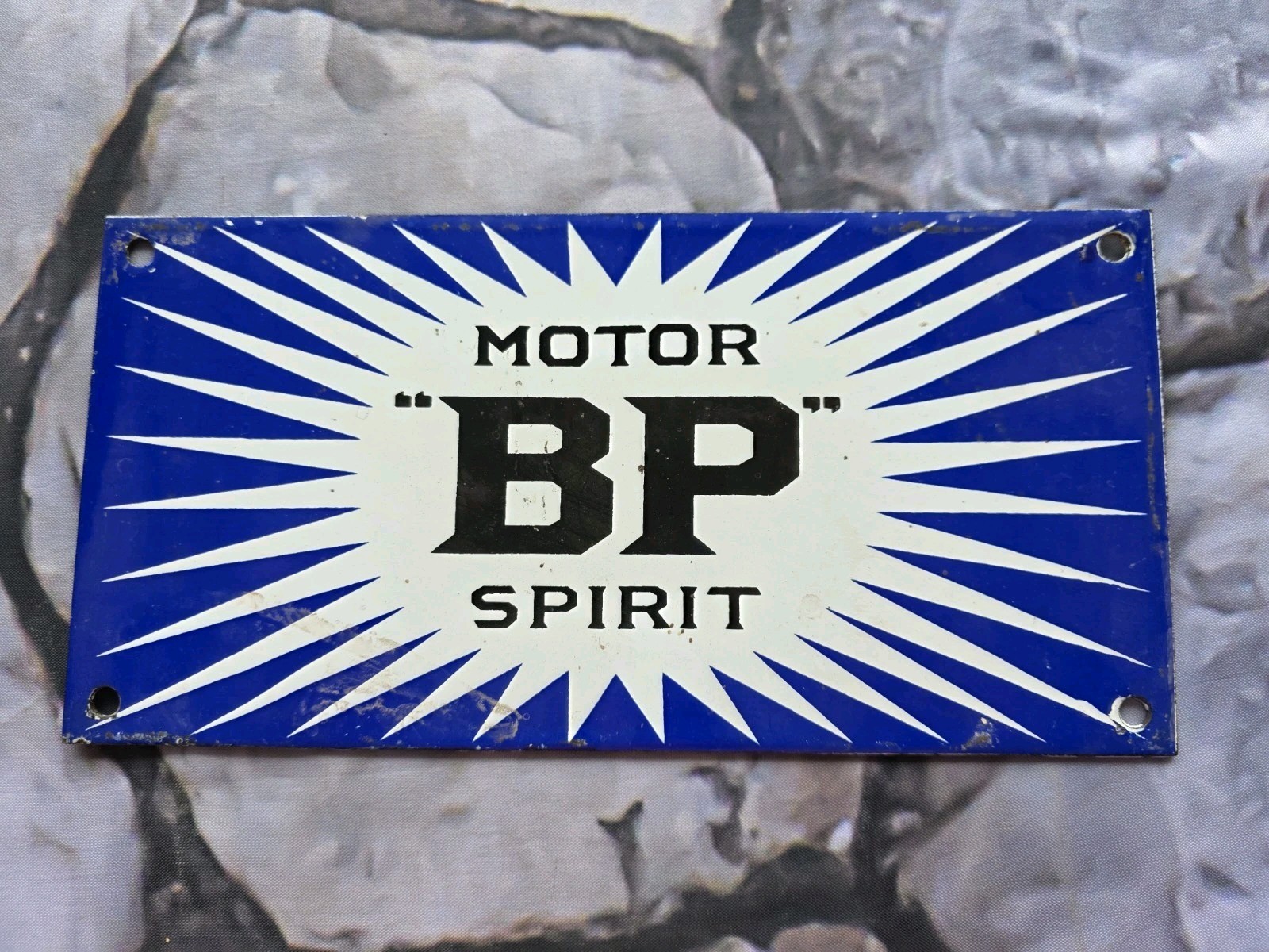 RARE VINTAGE PORCELIAN BP MOTOR SPRITE PORCELAIN SIGN.