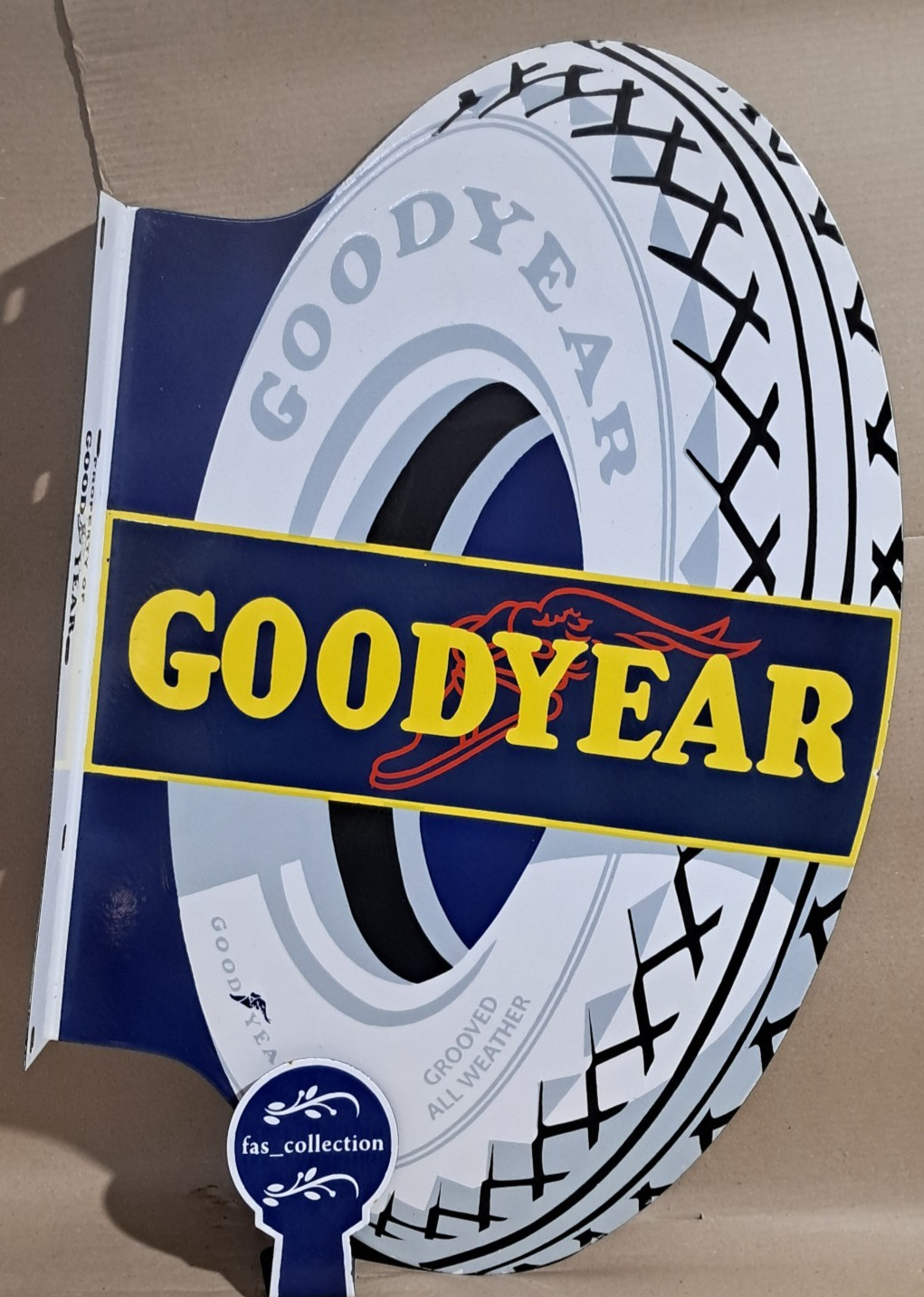 Good Year porcelain Enamel Sign 36 x 23 Inches 2 Sided