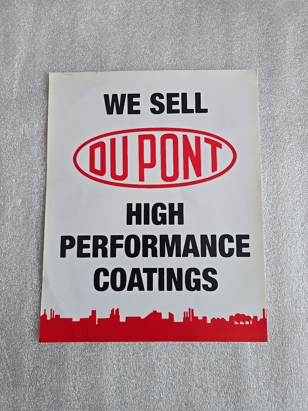 Vintage DuPont High Performance Coatings Window, Door Static Cling Sell Ad