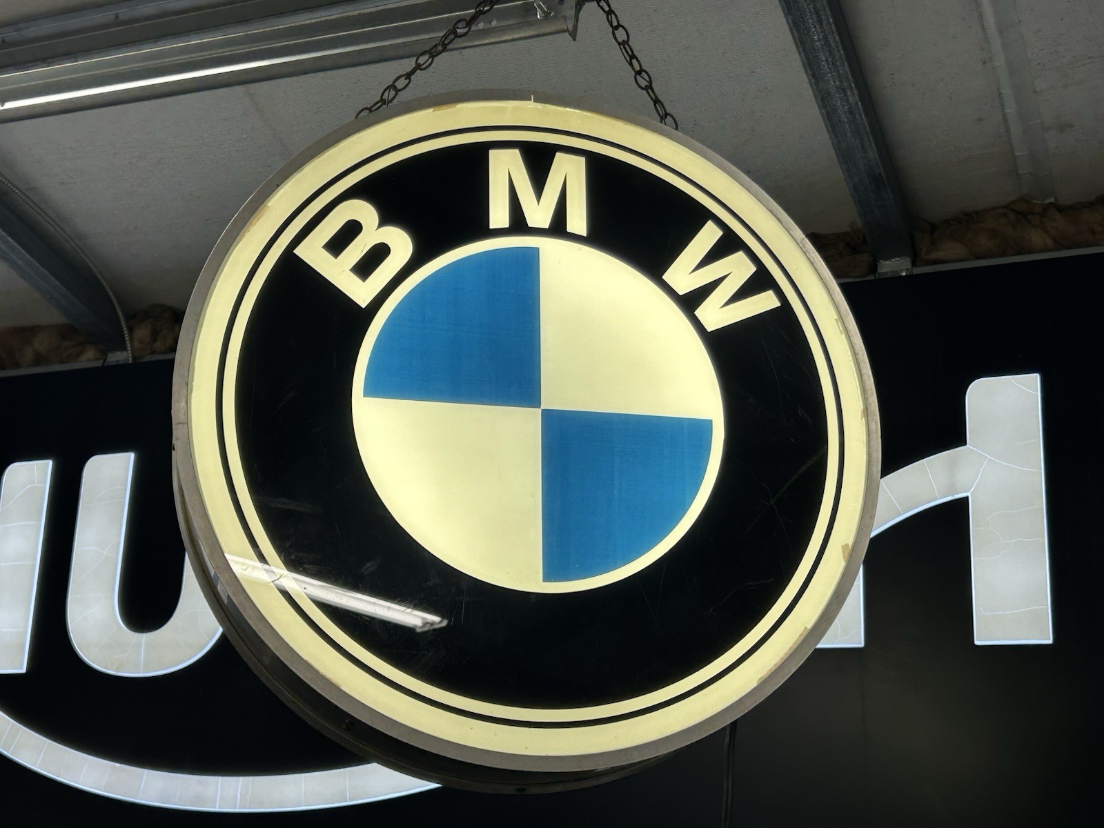 BMW Double Sided Illuminated Dealer Sign Underwriters Rare Collectible