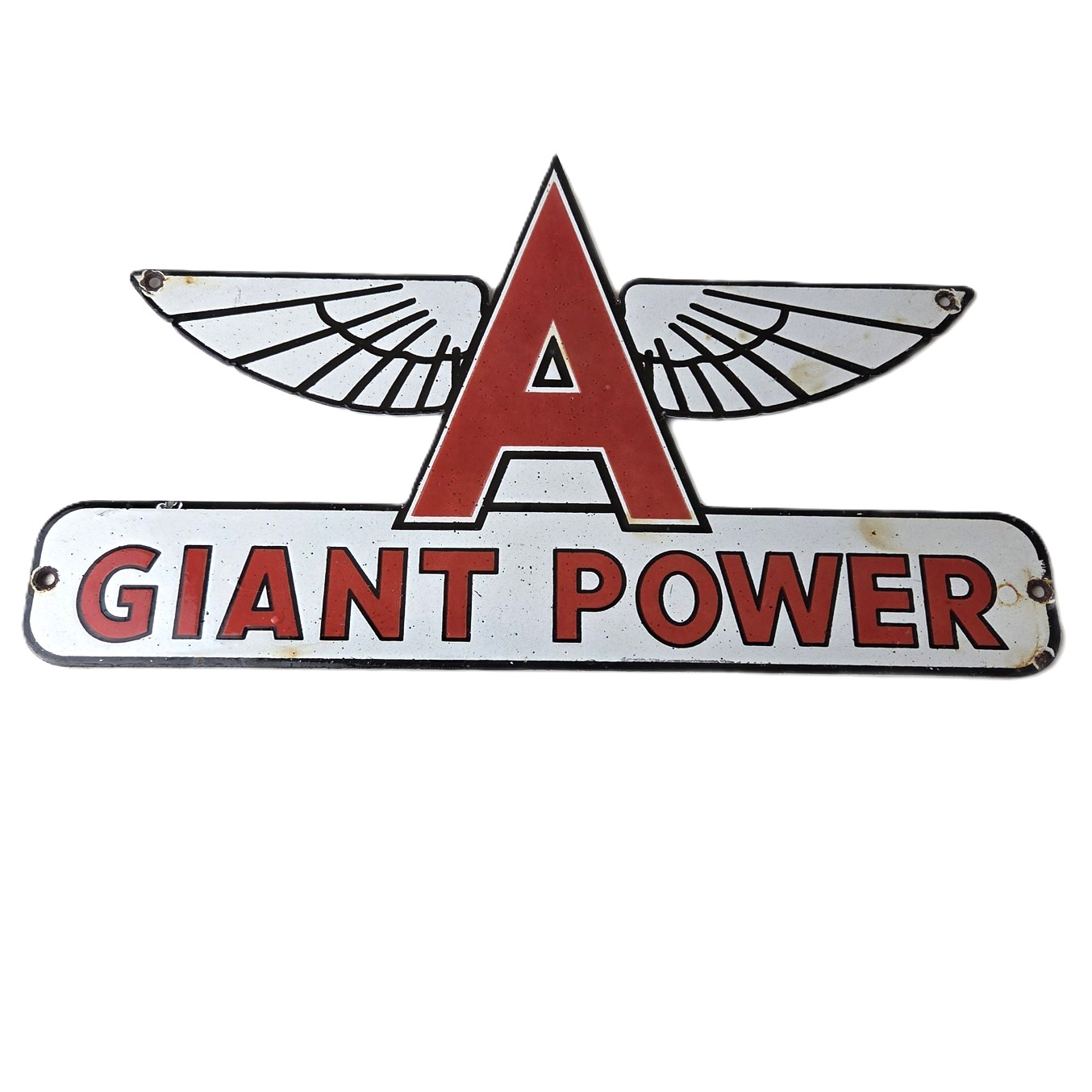 Vintage Flying A Gasoline Sign – Giant Power Gas Service Pump Advertising Sign