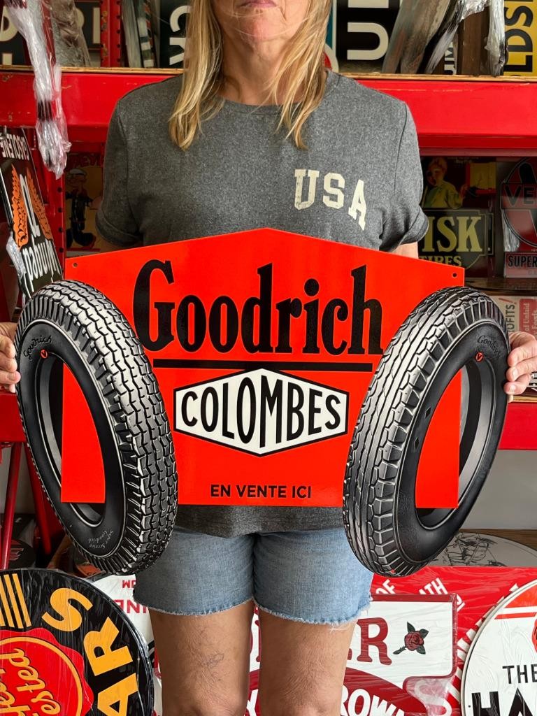 Vintage Style Metal Sign Goodrich Tires NOT Porcelain 24×18 Made USA