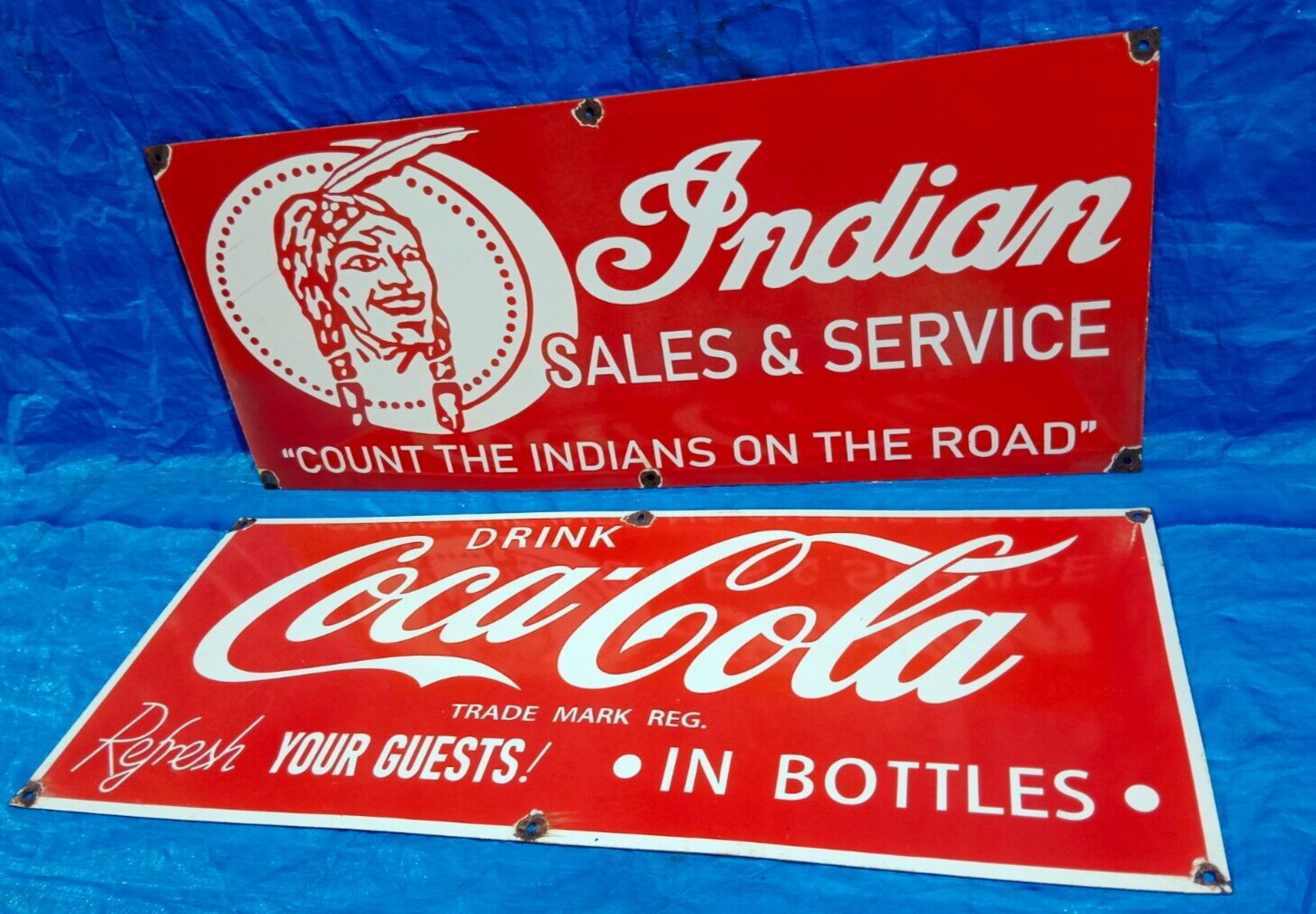 2 Porcelain Enamel Sign, More Details In Description
