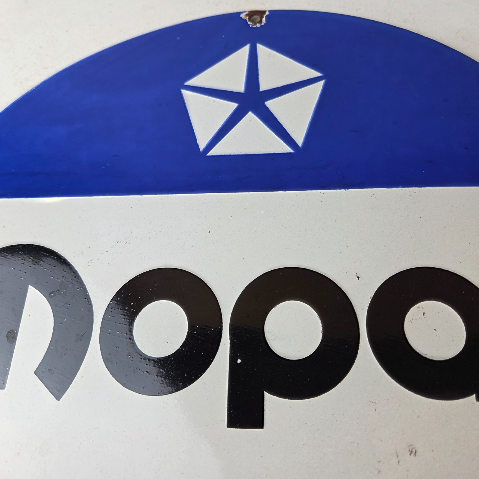 Vintage Mopar Chrysler Porcelain Sign – Automobile Plymouth Gas Pump Ad Sign