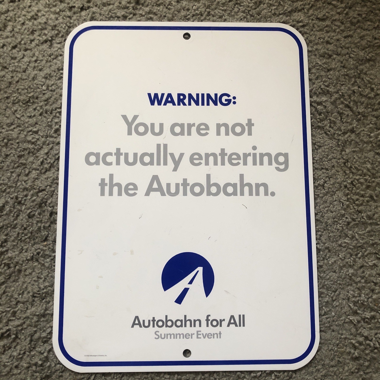 Volkswagen Sign – 2008 VW Autobahn For All Dealership Sales Metal Sign Display