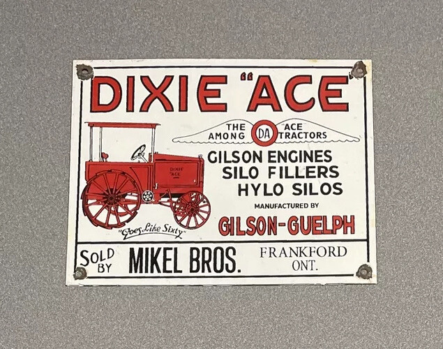 VINTAGE DIXIE ACE PORCELAIN SIGN CAR GAS OIL TRUCK GASOLINE