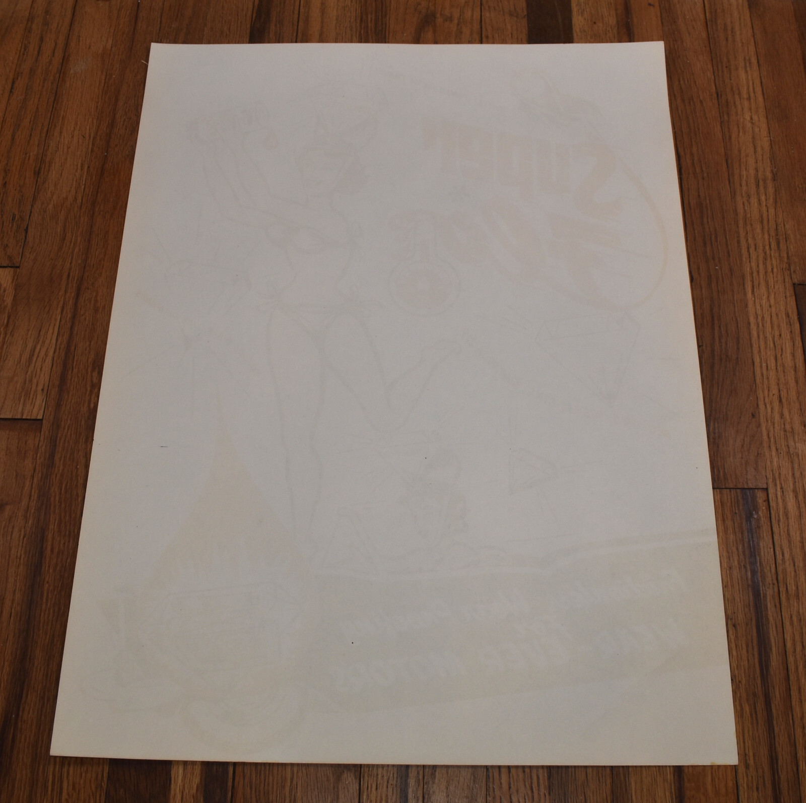 Vintage SUPER FLO WEAR EVER Motors GAS OIL Advertising Poster SIGN ROCKET LADY