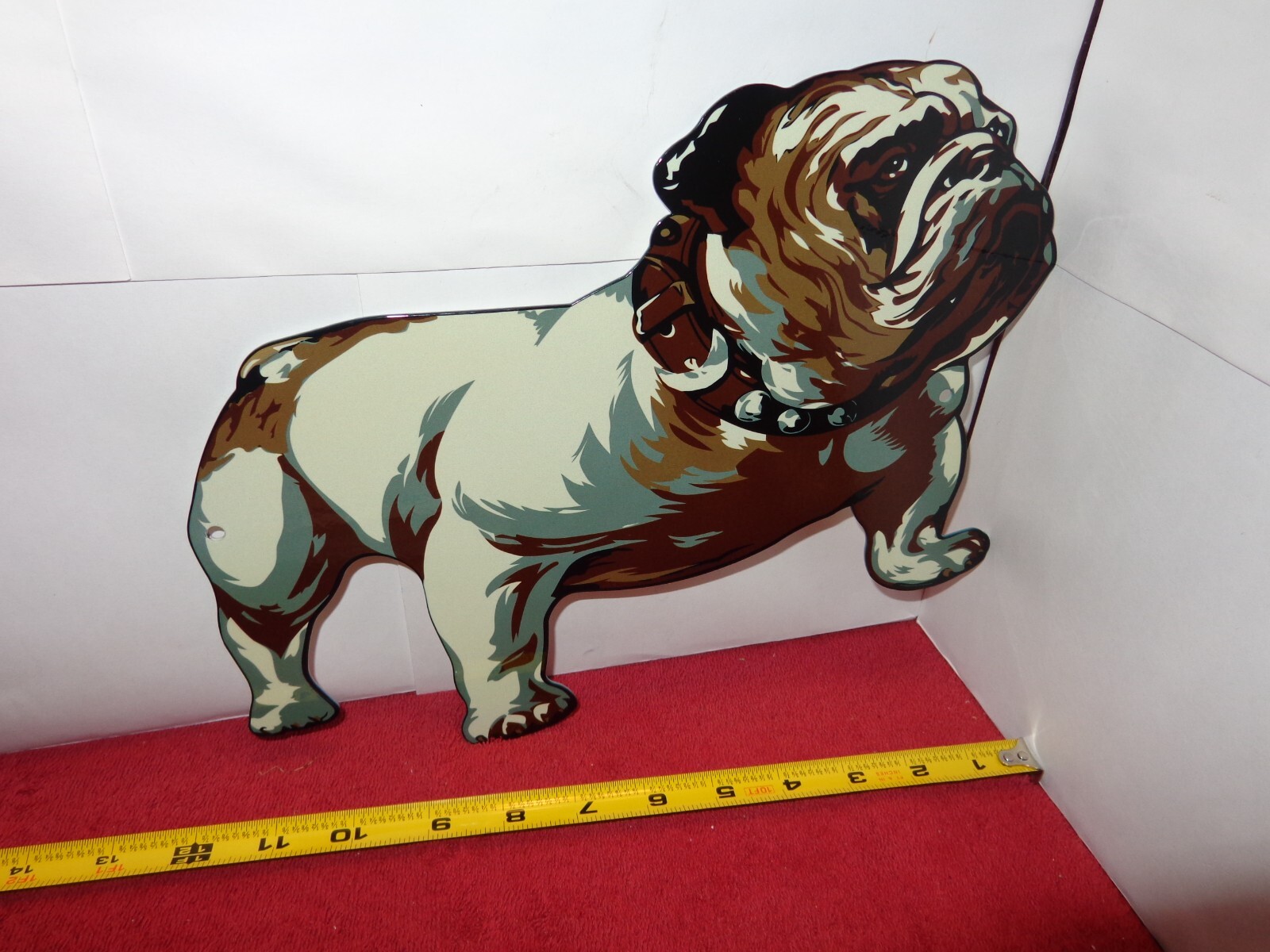 LARGE 12 x 8 in MACK TRUCK BULL DOG ADVERTISING SIGN HEAVY DIE CUT METAL # S 7