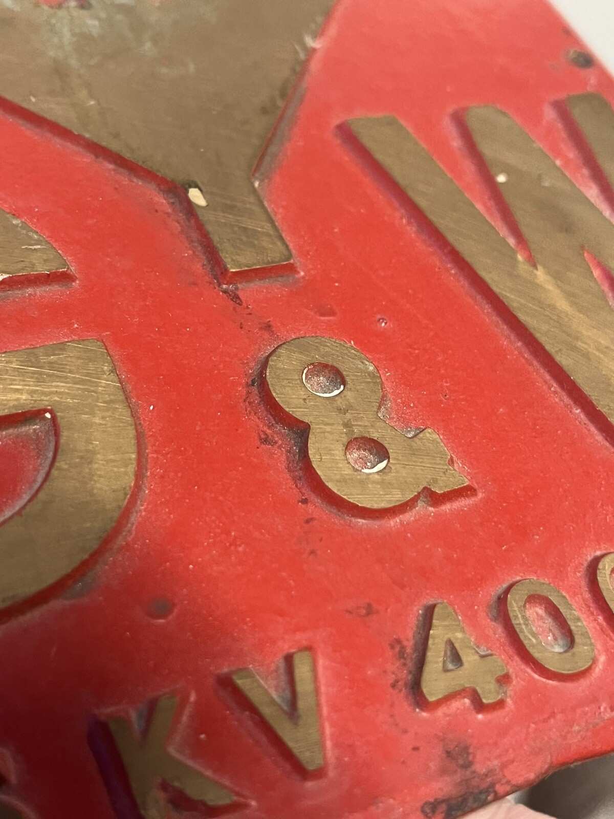 Original Embossed Brass G W 400 Amp 15 KV Sign Train RR Industrial ELECTRIC Volt