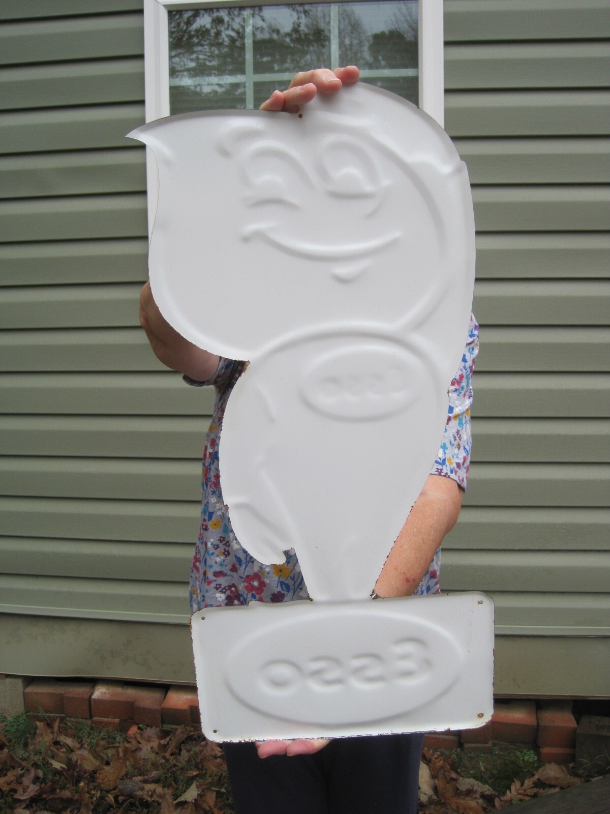 Esso Boy Gasoline Gas Oil Large 24″ Embossed Metal Steel Sign (Scratched) B8049