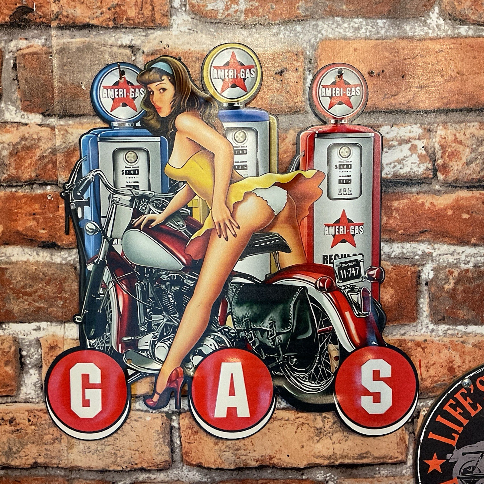 Large 12″x12″ High Quality Gas Pump Tin Sign…Ships Free!