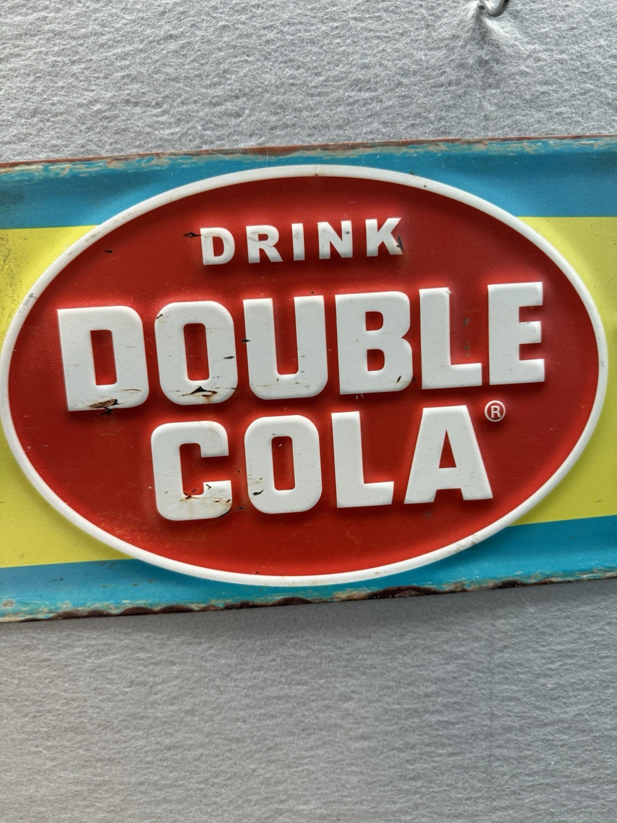 Double Cola Soda Vintage Retro Inspired Embossed Metal Sign 26×8