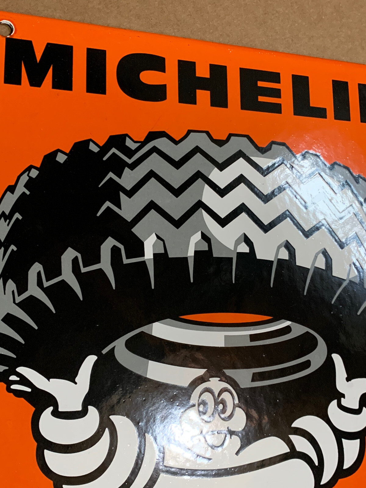Vintage Style Michelin Tires Service Porcelain Enamel Heavy Sign