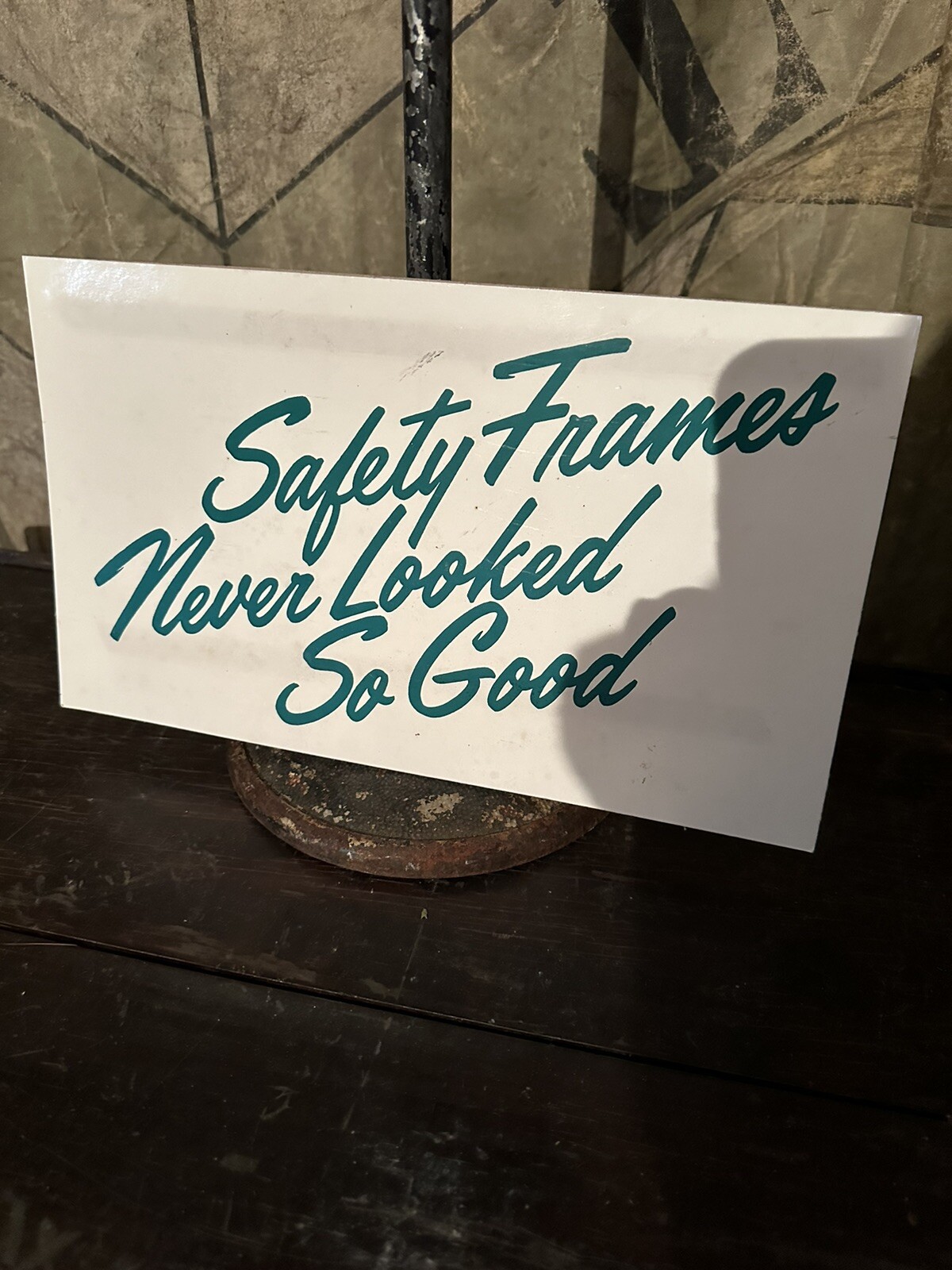 1950s Mid Century Safety Glasses Sign Advertising trade General Store Country