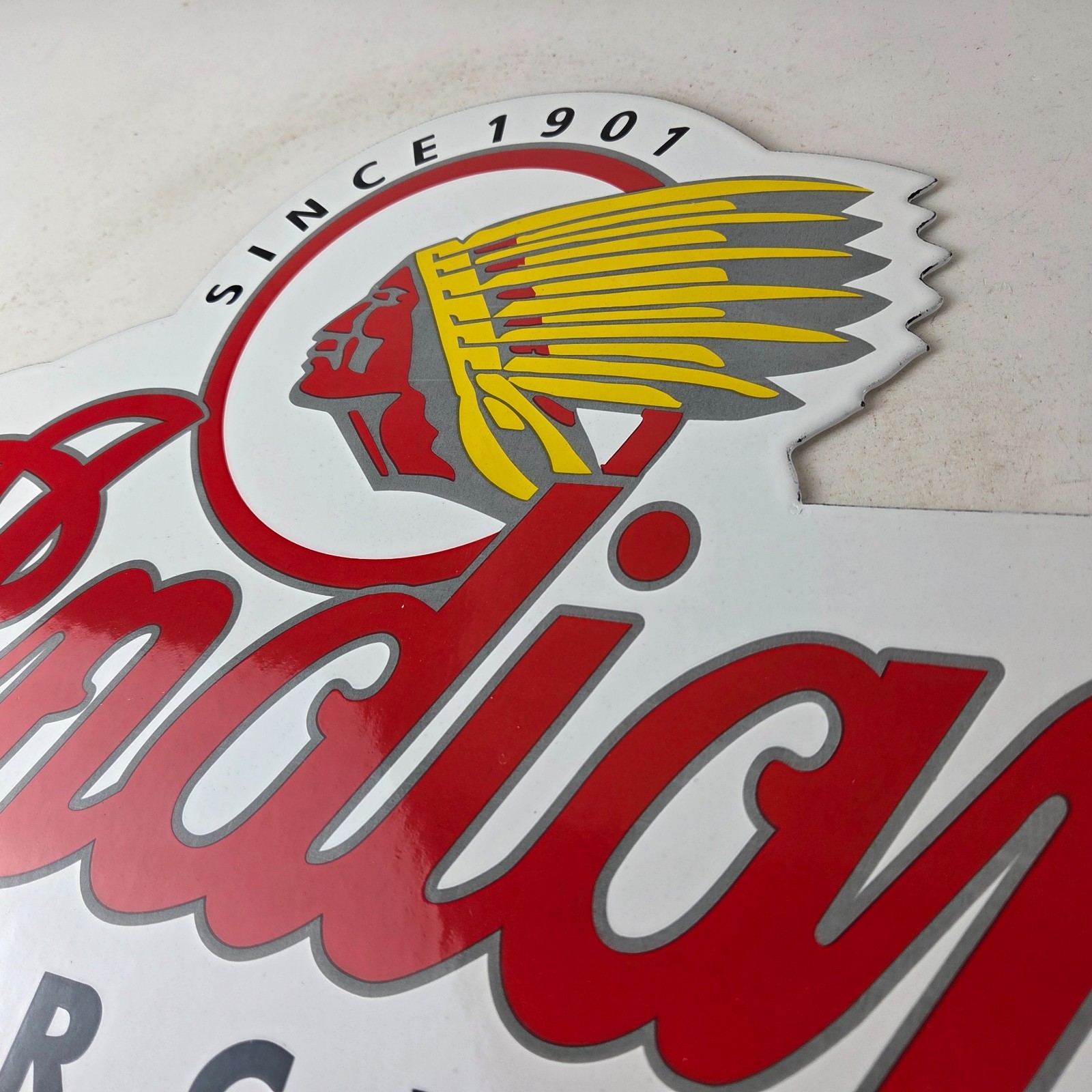 Vintage Indian Motorcycles Sign – Gas Pump Service Station Dealer Porcelain Sign