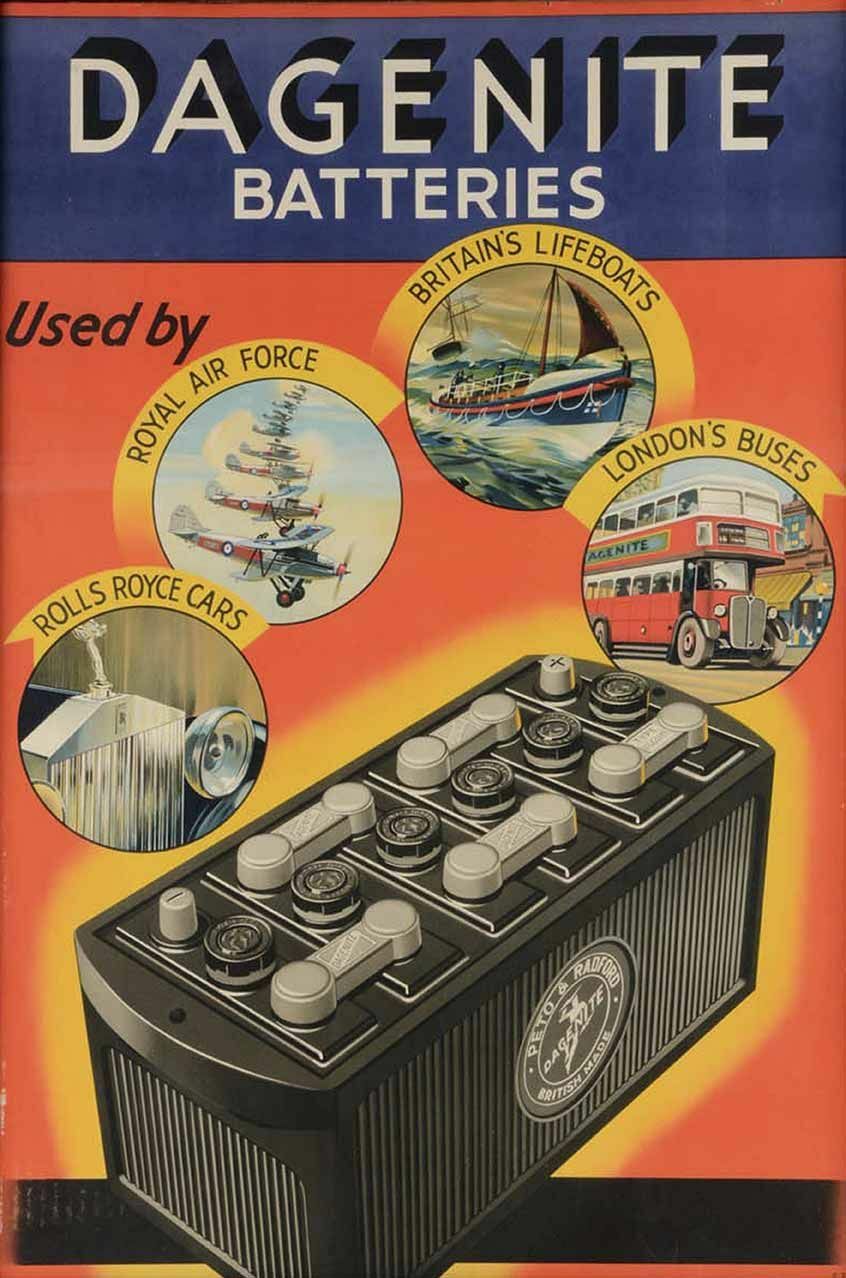 DAGENITE BATTERIES BRITISH MADE 18″ HEAVY DUTY USA MADE METAL ADVERTISING SIGN