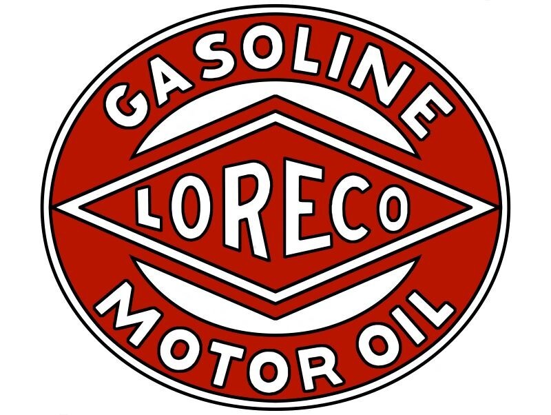 LORECO Gasoline & Motor Oil Diecut NEW 18″ Wide Sign USA STEEL 3 lbs