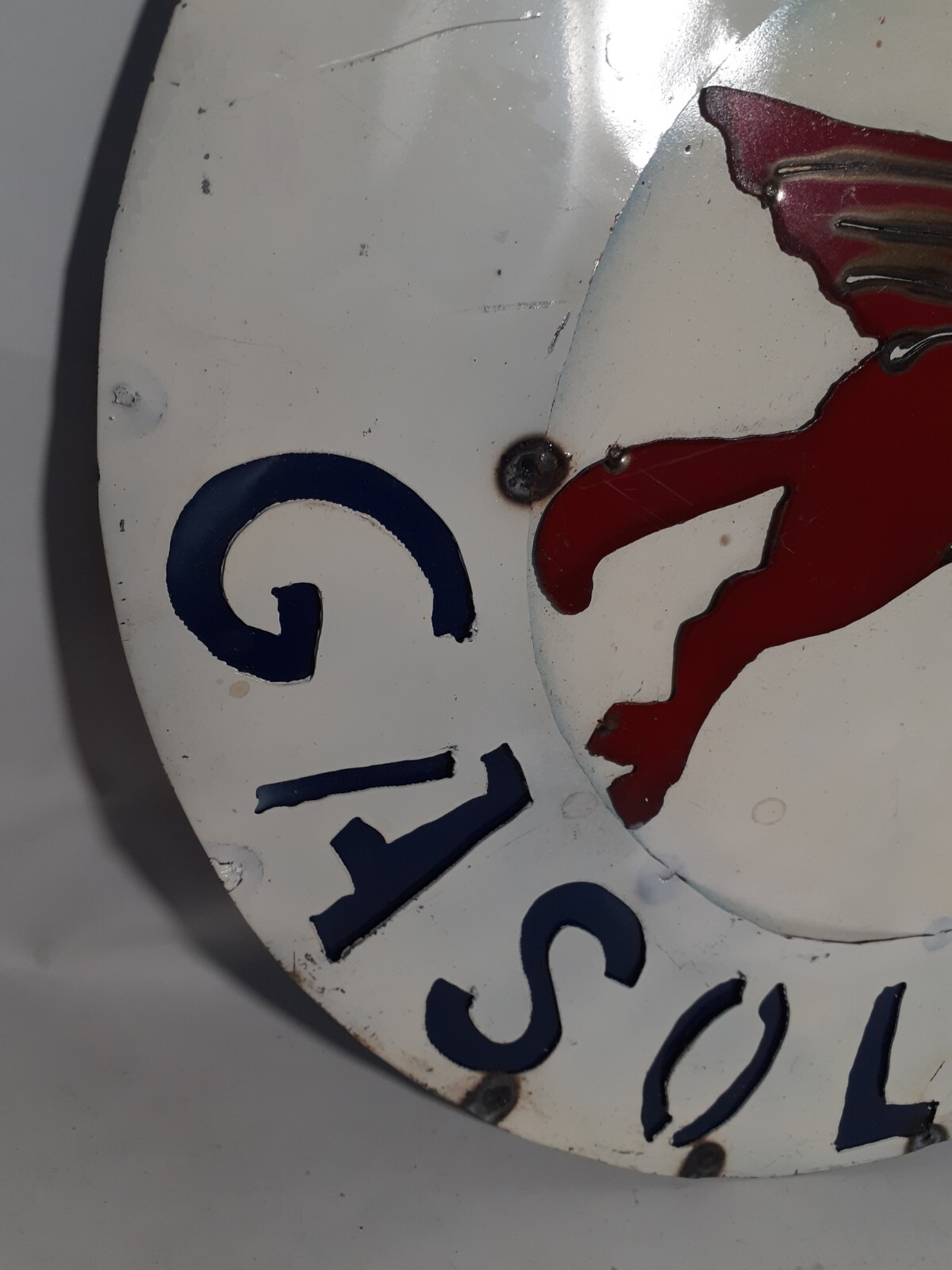 Vintage Style Mobil Gas Oil Layered Metal Sign, 15″, Great for Man Cave,