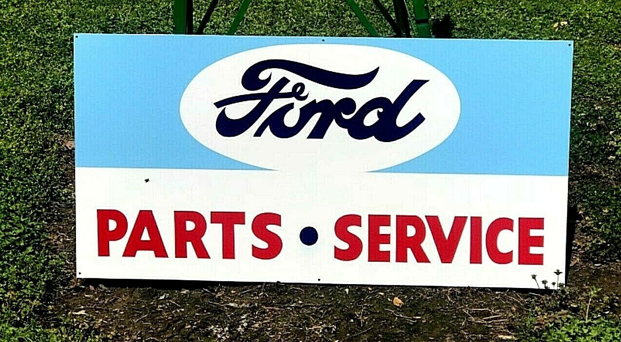 Large Ford Car Truck Dealership Gas Oil 36″ Enamel Hand Painted Metal Sign